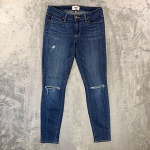 Paige Verdugo Ultra Skinny Jeans Women's Size 29 Blue Dark Wash Distressed